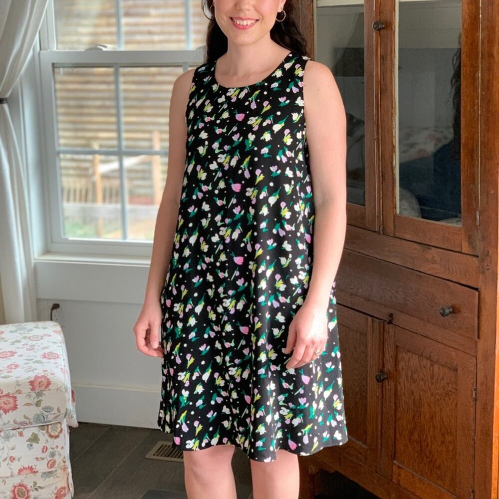 Halogen Floral Unstructured Dress, Size XS